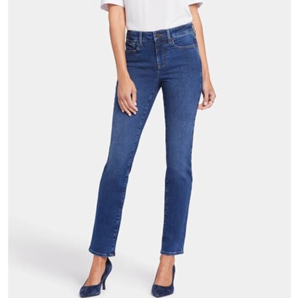 NYDJ Jeans Blue WMNS 8 Slim Fit Boyfriend Denim Lift Tuck Technology High Rise - Picture 2 of 13